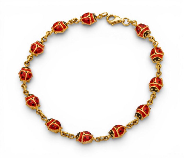 14k Gold Enamel Bracelet