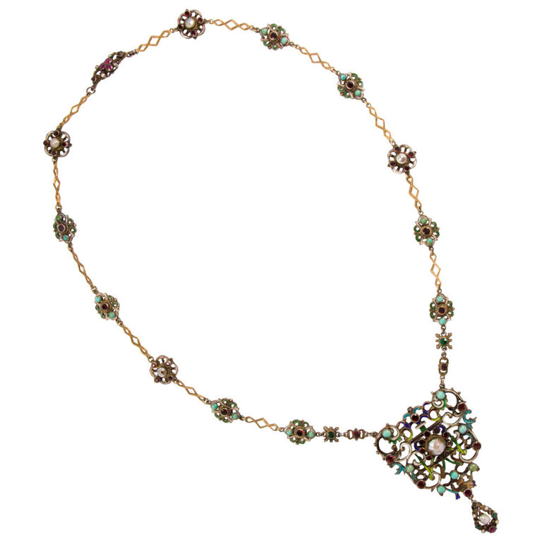 Silver Gemstone Necklace