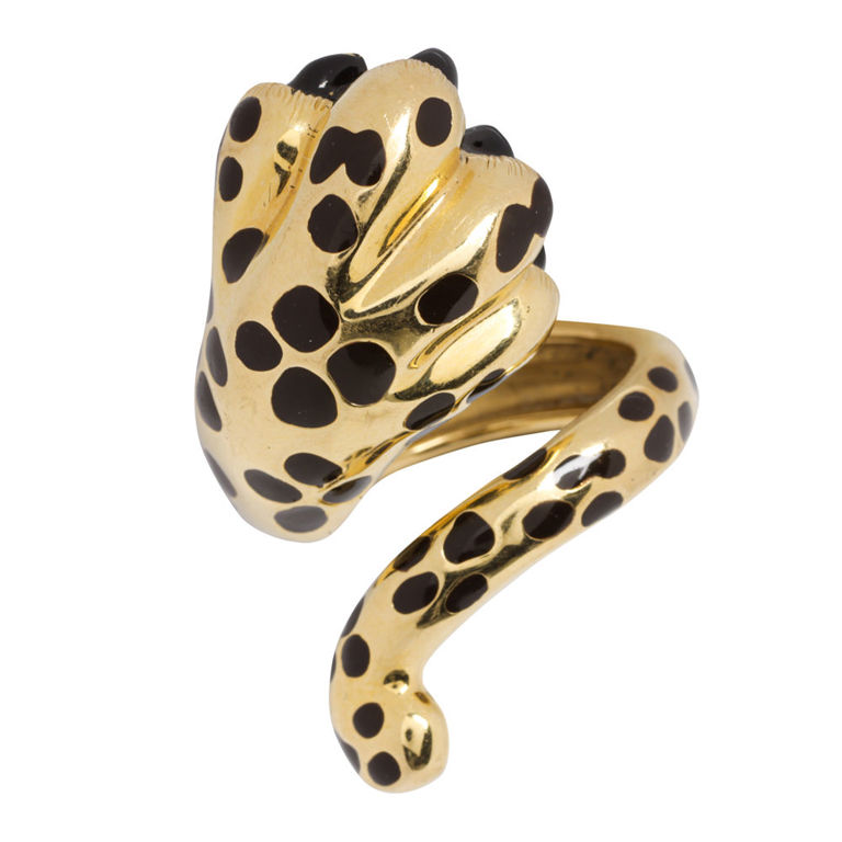 18k Gold Enamel Ring