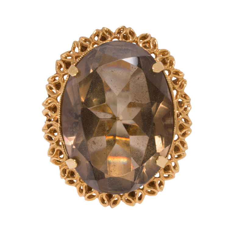 18k Gold Smoky Quartz Ring