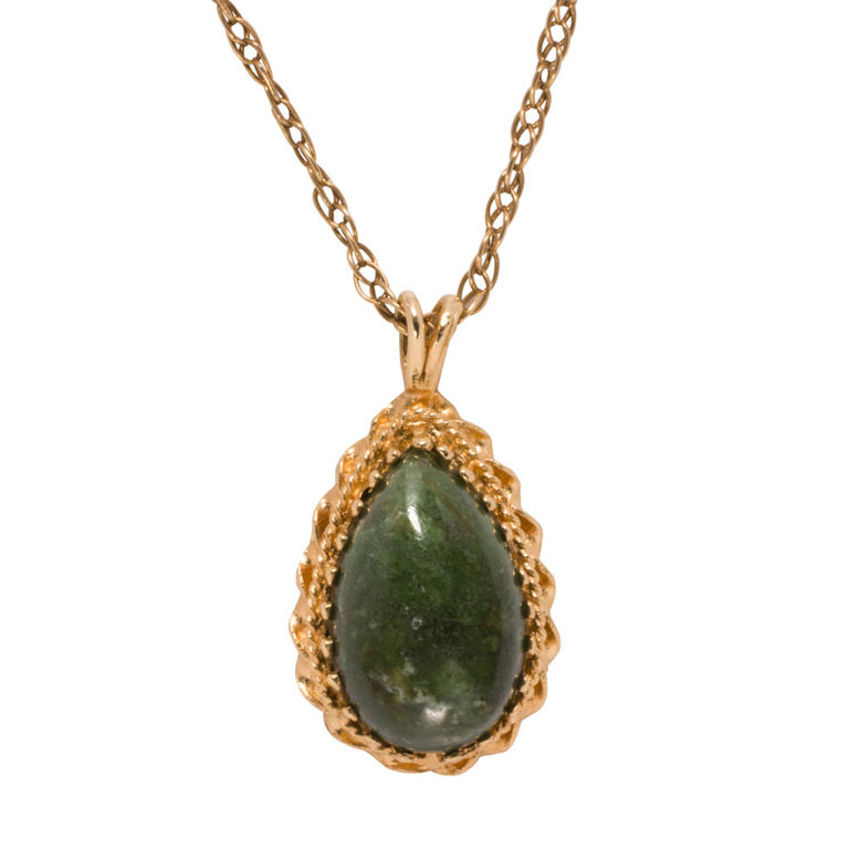 14k Gold Hardstone Pendant Necklace