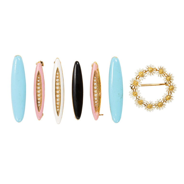 14k Gold Pearl Brooches