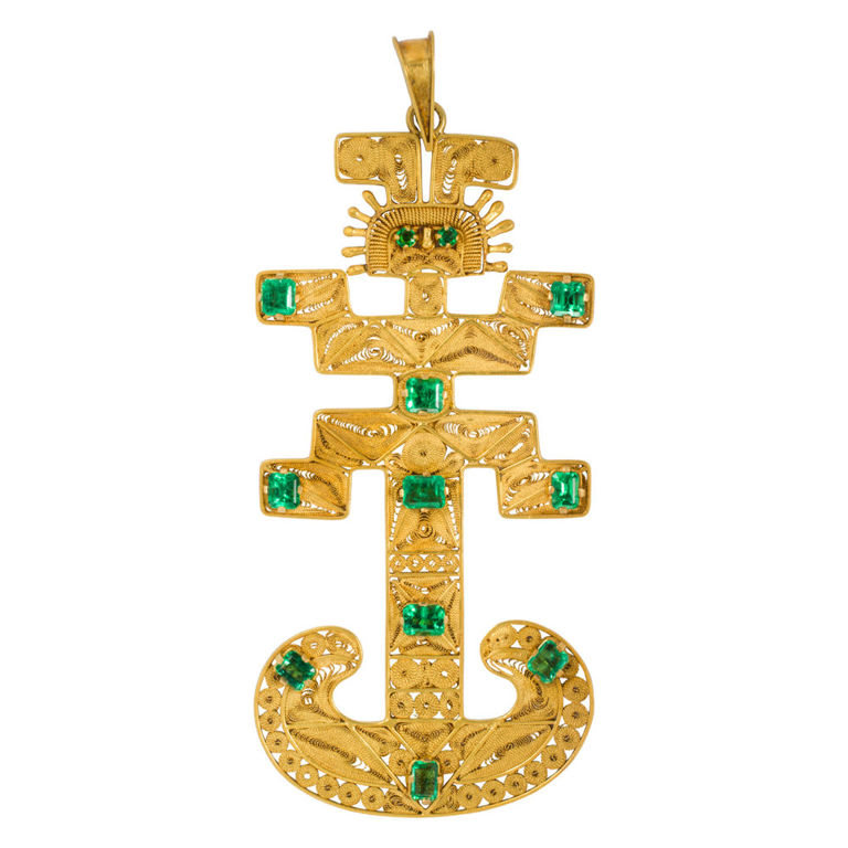 18k Gold Emerald Pendant