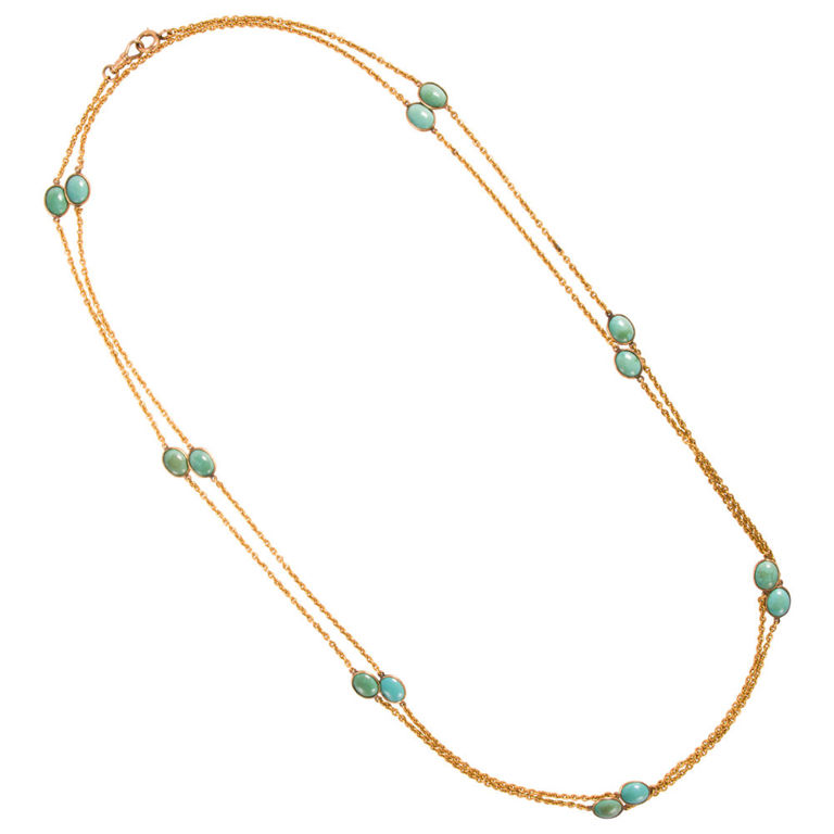 14k Gold Turquoise Necklace