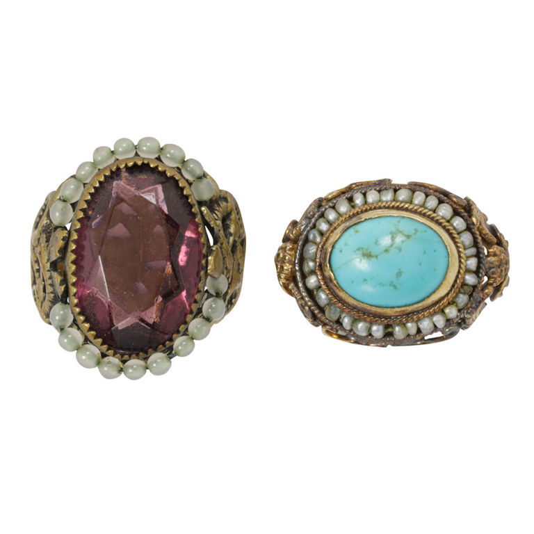 14k Gold Hardstone Rings