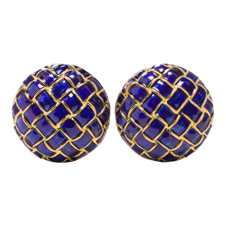 18k Gold Enamel Cufflinks