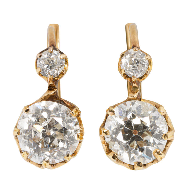 18k Gold Diamond Earrings