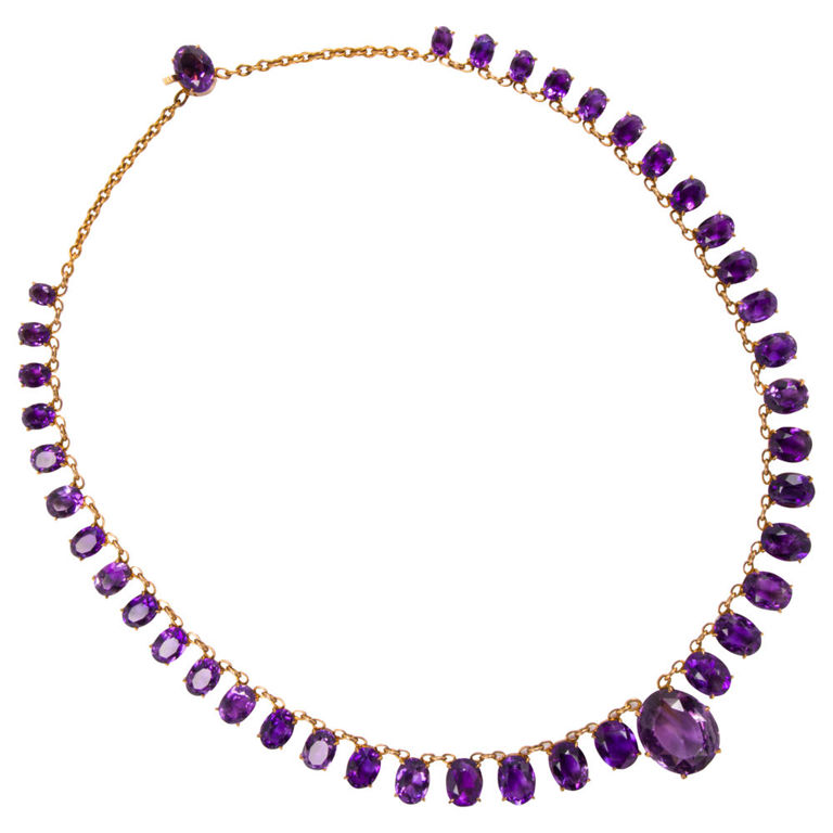 10k Gold Amethyst Necklace