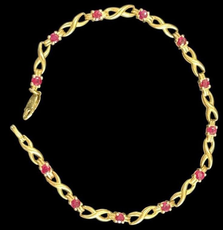 14k Gold Stone Bracelet