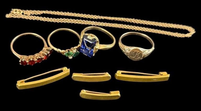 10k Gold Stone Rings and Pins
