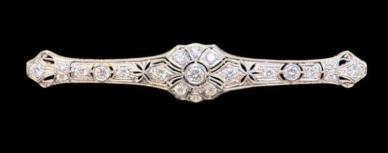 18k Gold Diamond Brooch