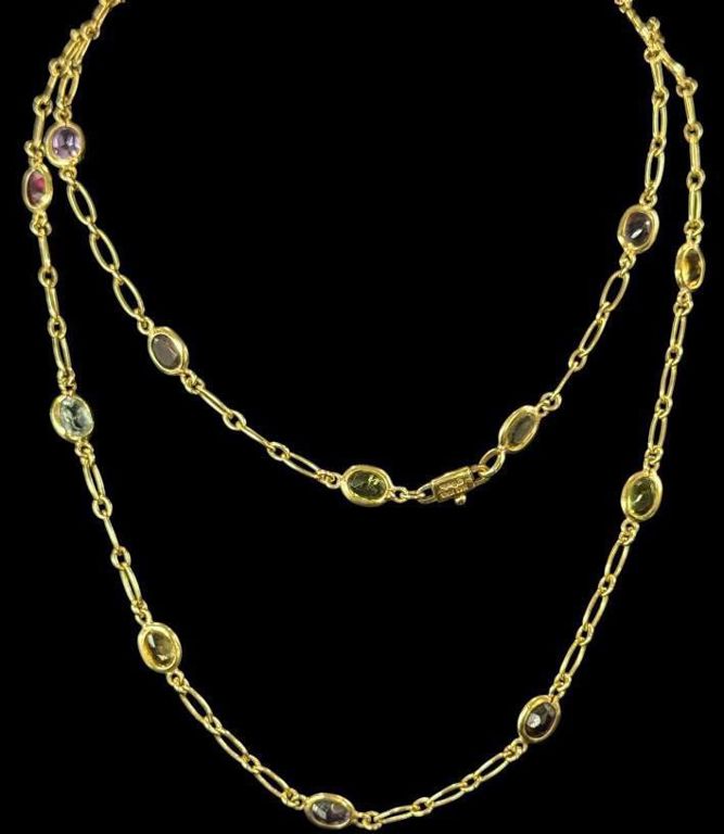 14k Gold Stone Necklace
