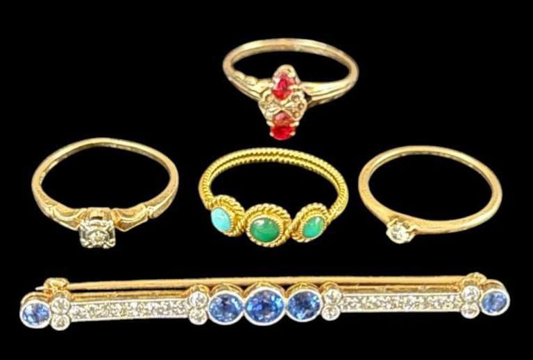 14k Gold Stone Jewelry Set
