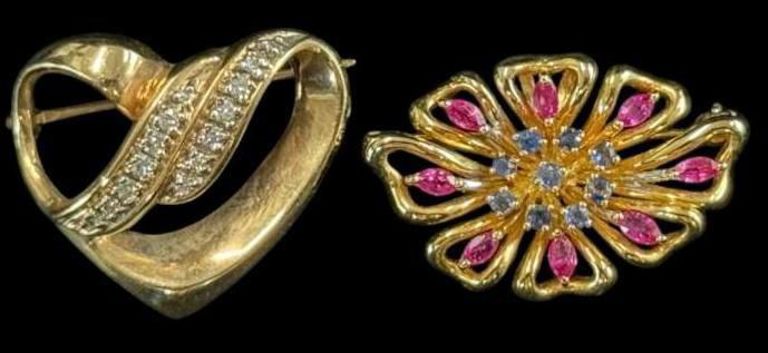 14k Gold Brooches