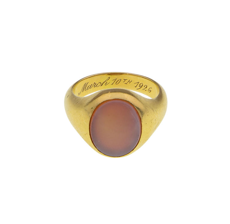 18k Gold Agate Ring