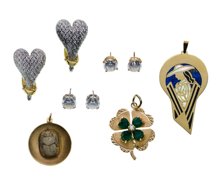 14k Gold Charms and Earrings Assortment