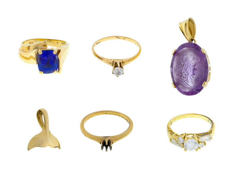 14k Gold Rings and Pendants Assortment
