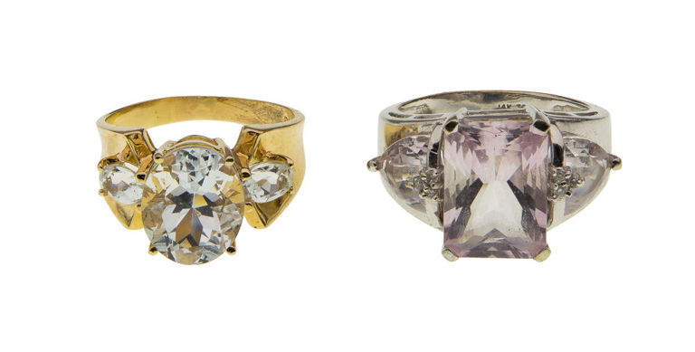 14k Gold Amethyst and Sapphire Rings