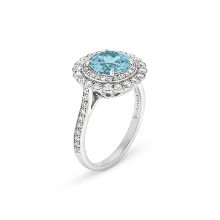 Platinum Tourmaline and Diamond Ring