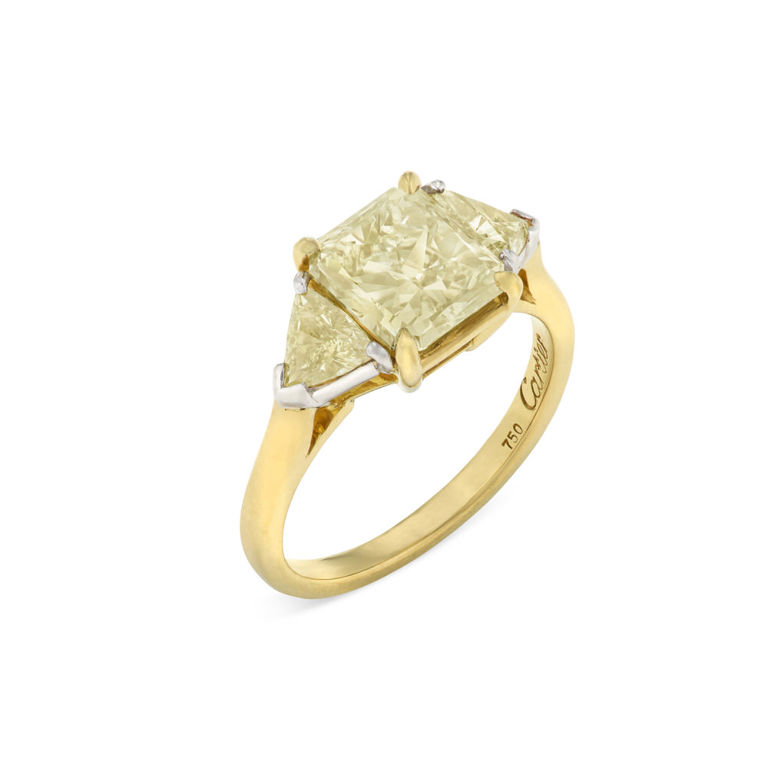 18k Yellow Gold and Platinum Diamond Ring