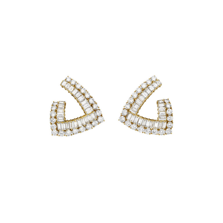 Yellow Gold Diamond Earrings