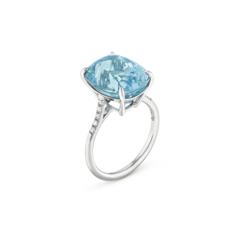 Platinum Tourmaline and Diamond Ring