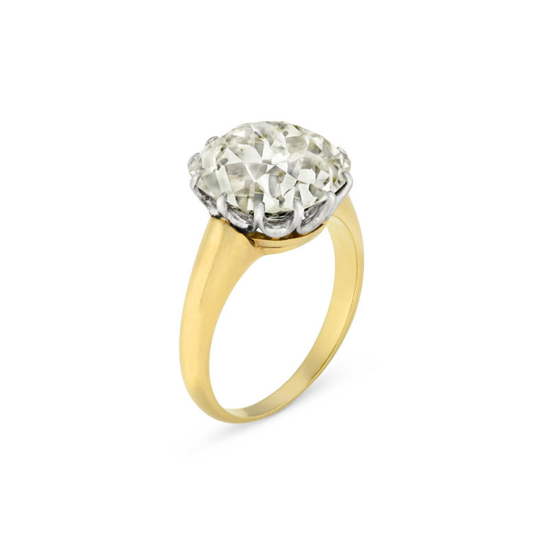 Yellow Gold and Platinum Diamond Ring