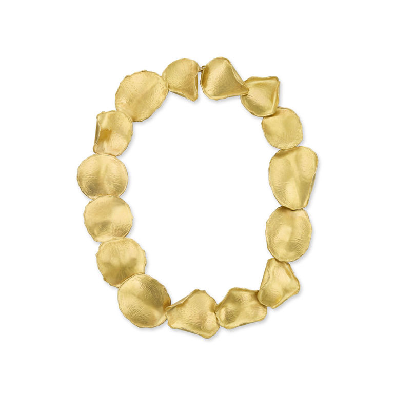 18k Yellow Gold Rose Petal Necklace
