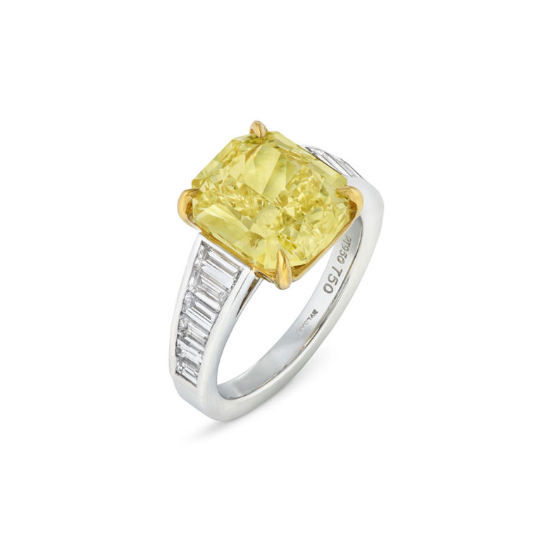 Platinum and 18k Yellow Gold Diamond Ring