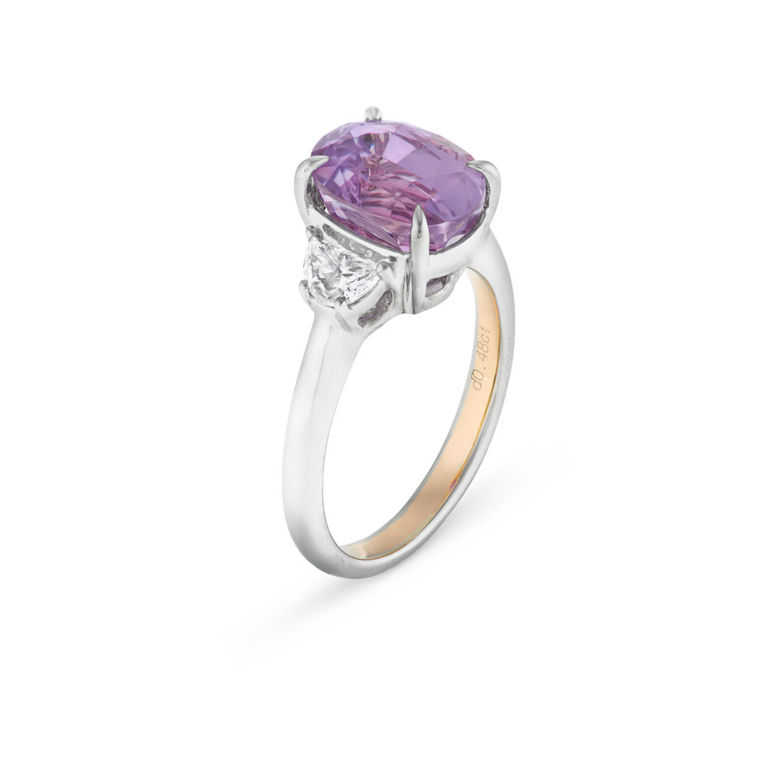 18k White and Rose Gold Sapphire and Diamond Ring