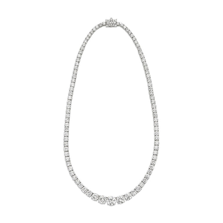 Platinum Diamond Rivière Necklace