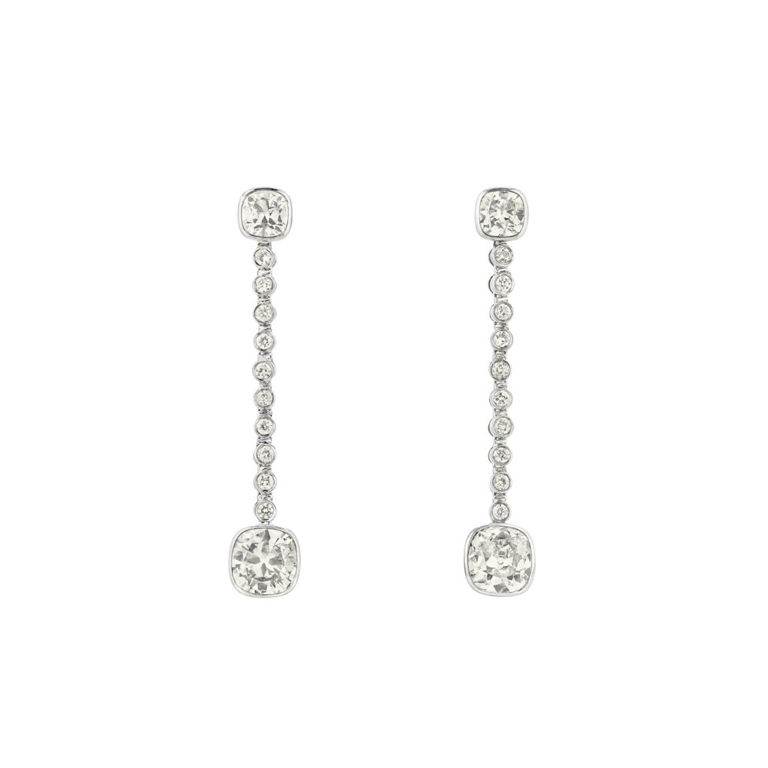 Platinum Diamond Pendant Earrings