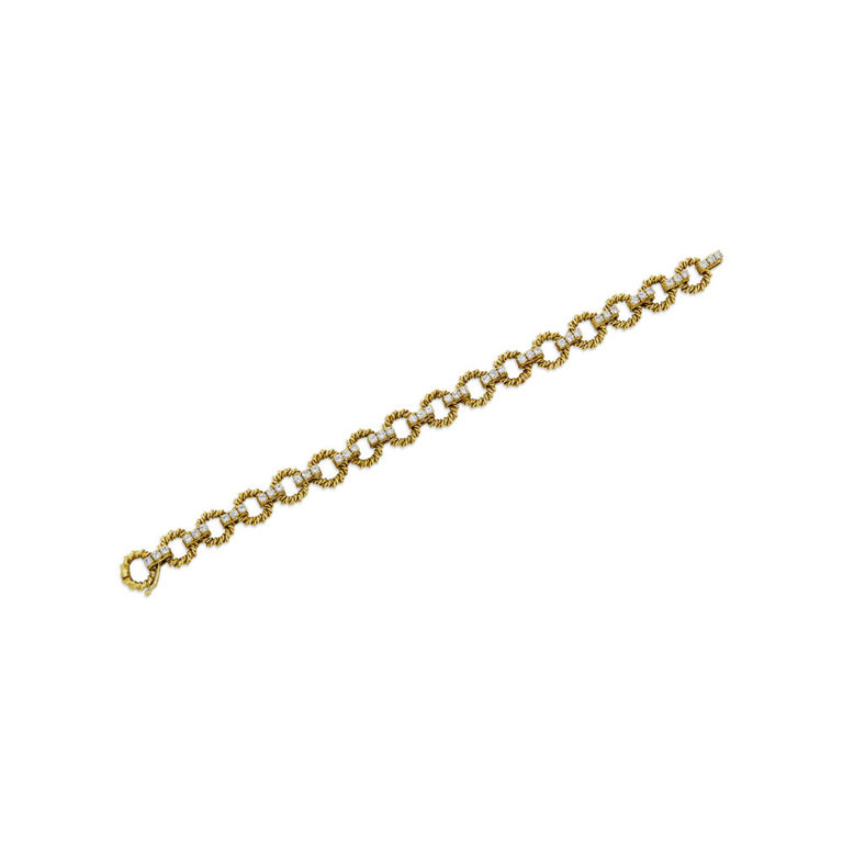 Yellow Gold Diamond Chain Bracelet