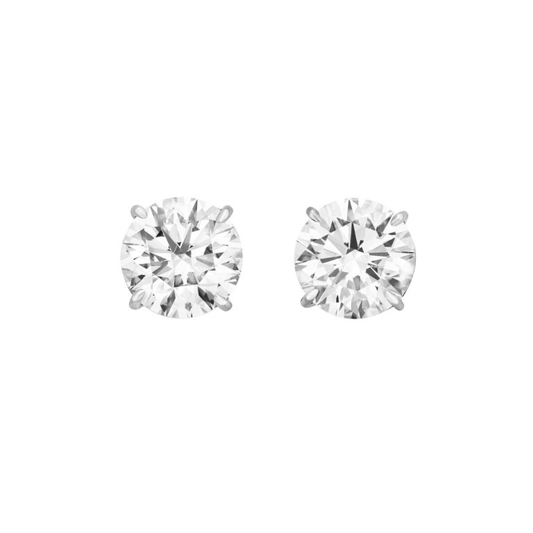 14k White Gold Diamond Stud Earrings