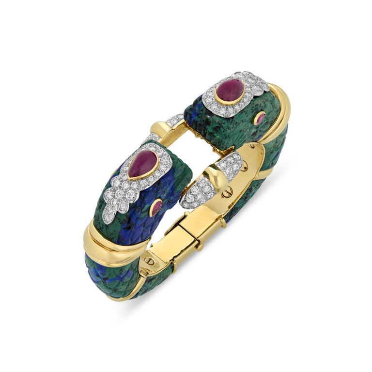 18k Gold and Platinum Multi-Gem Chimera Bracelet