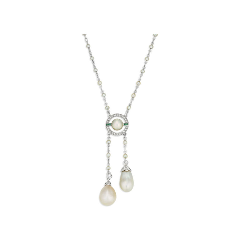 Platinum Gemstone Pendant Necklace