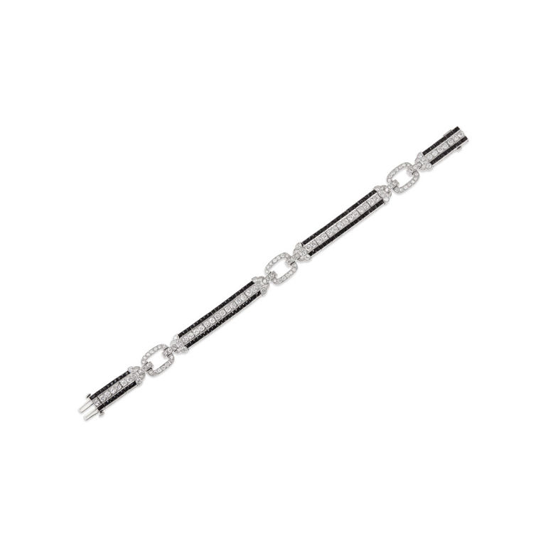 Platinum Onyx and Diamond Bracelet