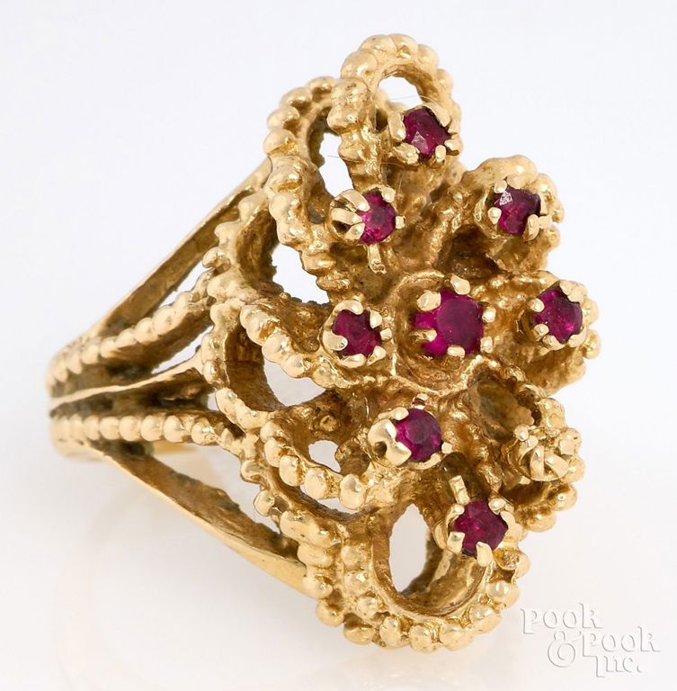 14k Yellow Gold Ruby Ring