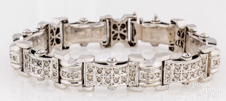 14k White Gold Diamond Bracelet