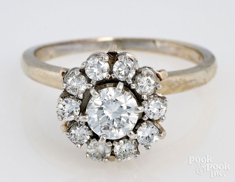 14k White Gold Diamond Ring