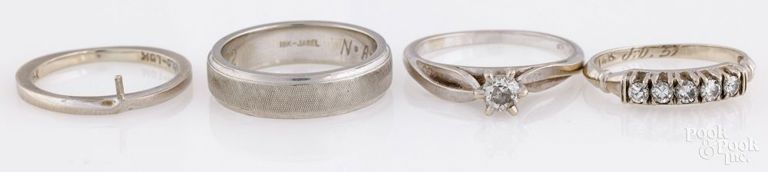 Four White Gold Rings