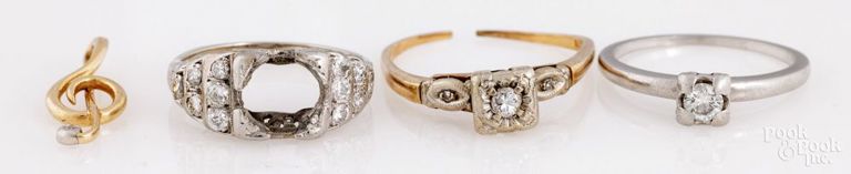 14k Gold and Platinum Diamond Jewelry Set