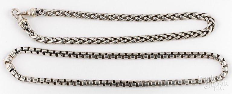 14k Gold and Sterling Silver Chain Necklace Set
