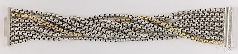 Sterling Silver and 18k Gold Chain Bracelet