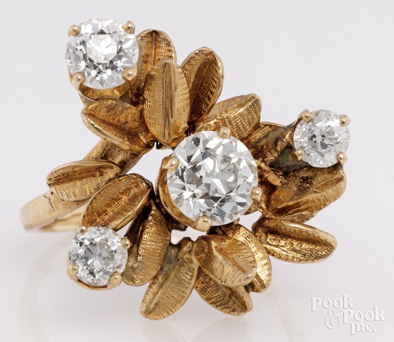 14k and 10k Yellow Gold Diamond Ring