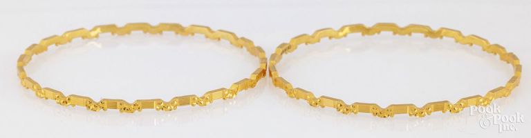 Two 22k Yellow Gold Bracelets