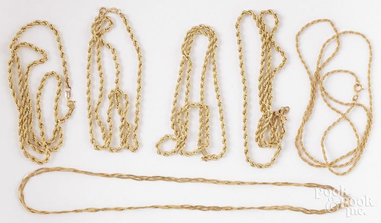 Six 14k Yellow Gold Chain Necklace