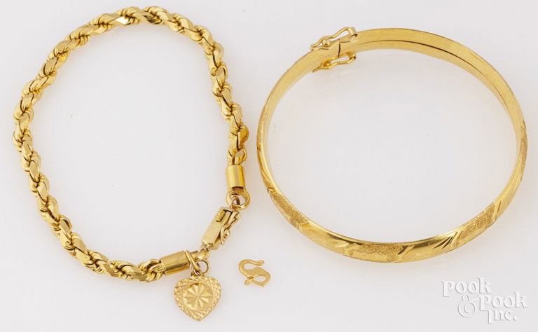 Two 22k Yellow Gold Bracelets