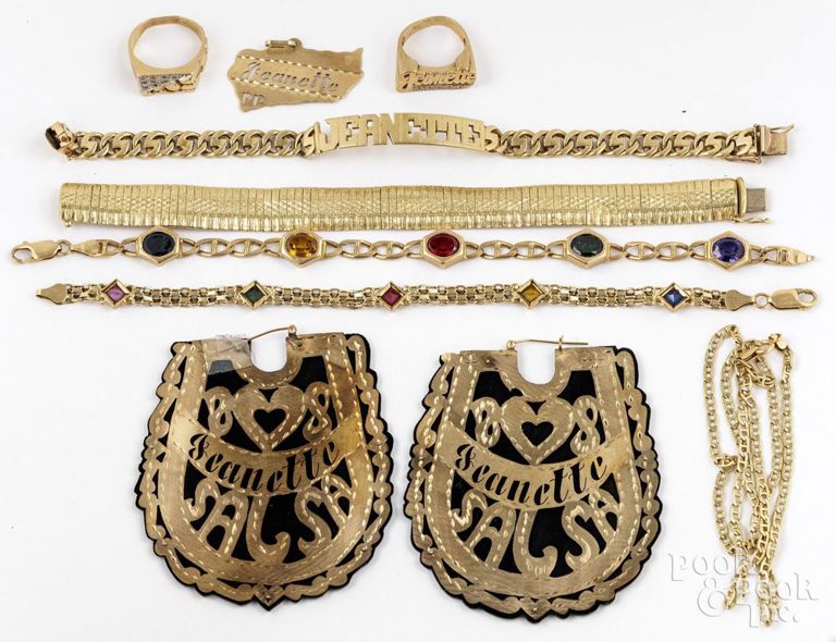 14k and 10k Yellow Gold Jewelry Set