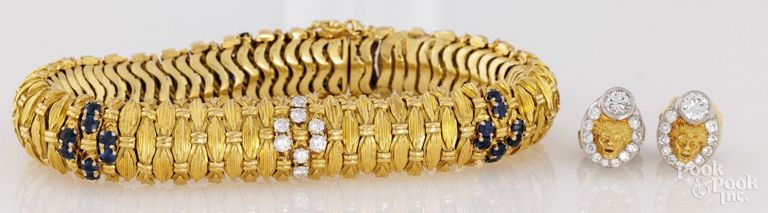 18k Gold Diamond Jewelry Set